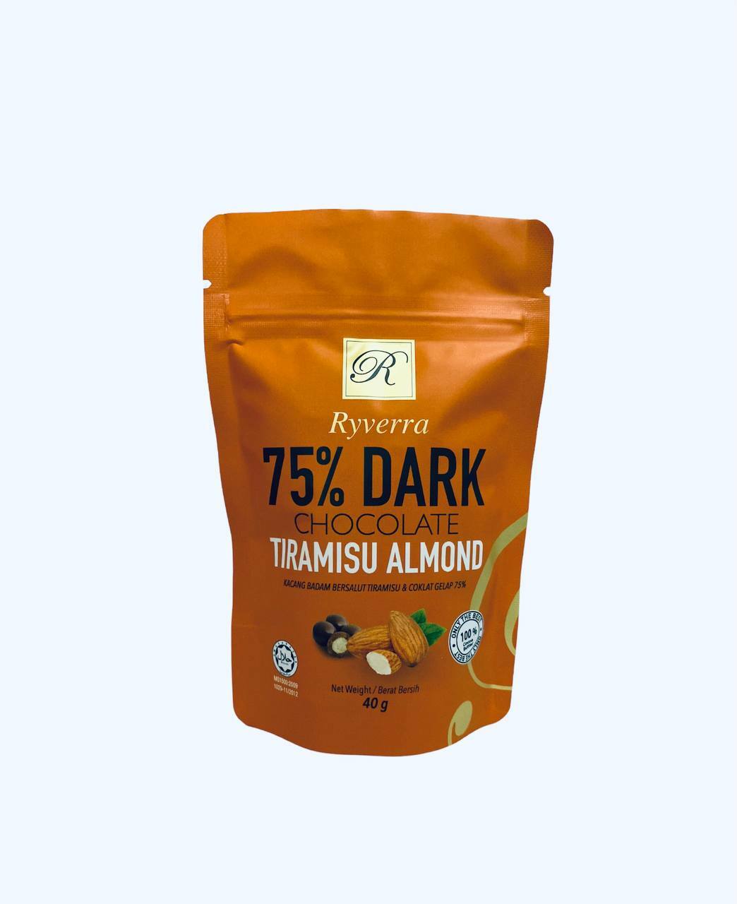 Ryverra 75% Dark Chocolate Tiramisu Almond 40g