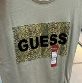 [S] GUESS SAND TAN ISABELLE CN SS TEE, 7624302064152 [FINAL SALE] (SGU137)
