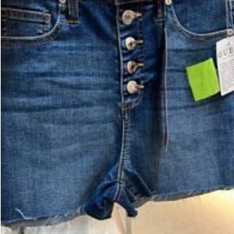 [S] GUESS BLING SHORTIE, DARK WASH, 193327821172 (SGU139)