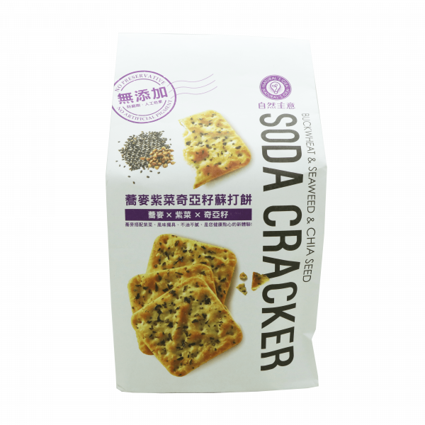 T1: 自然主意 - 蕎麥紫菜奇亞籽蘇打餅 (180克)