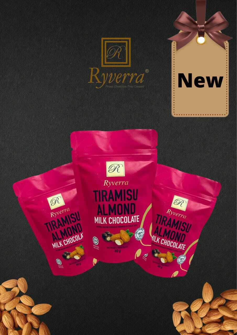 Ryverra Tiramisu Milk Almond Chocolate 40g