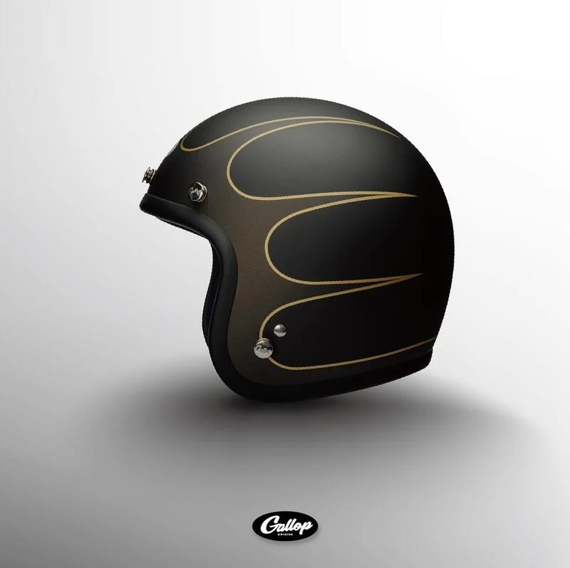 任我行騎士部品 GALLOP 彩繪 1932 MATT BLACK 消光黑 3/4罩 復古帽 雙D扣
