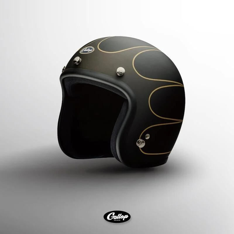 任我行騎士部品 GALLOP 彩繪 1932 MATT BLACK 消光黑 3/4罩 復古帽 雙D扣