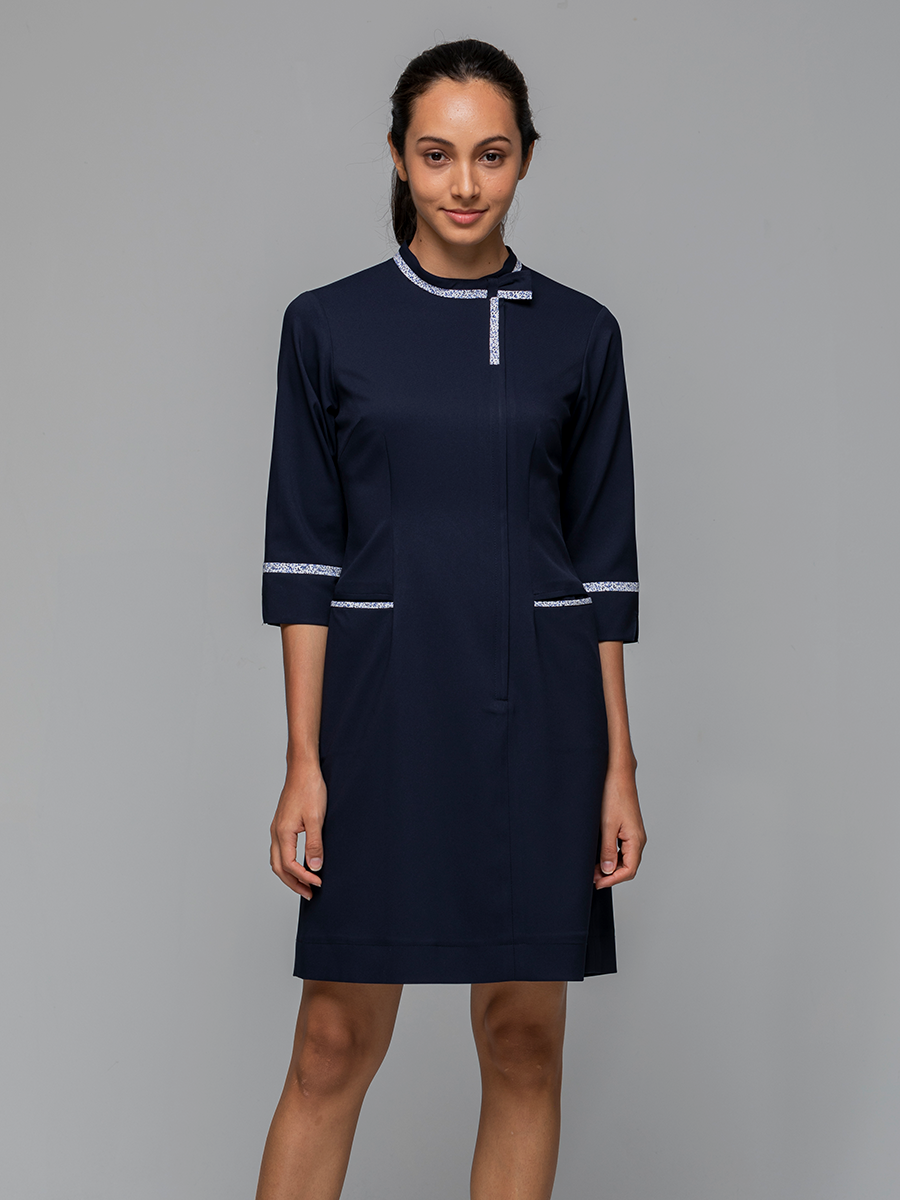 【 AS150-B9 】女護理洋裝-AS柔彈布-深海藍
