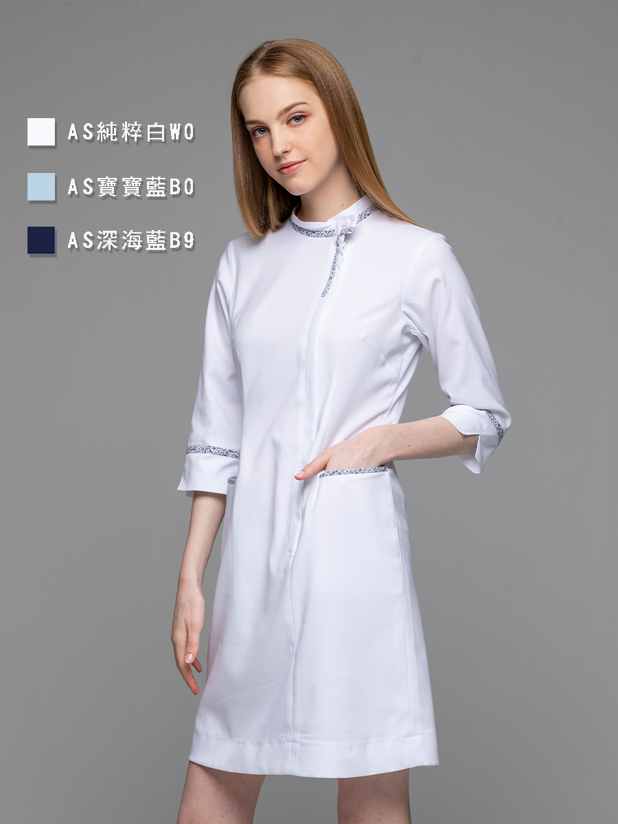 【 AS150-W0 出清款 】女護理洋裝-AS柔彈布-純粹白