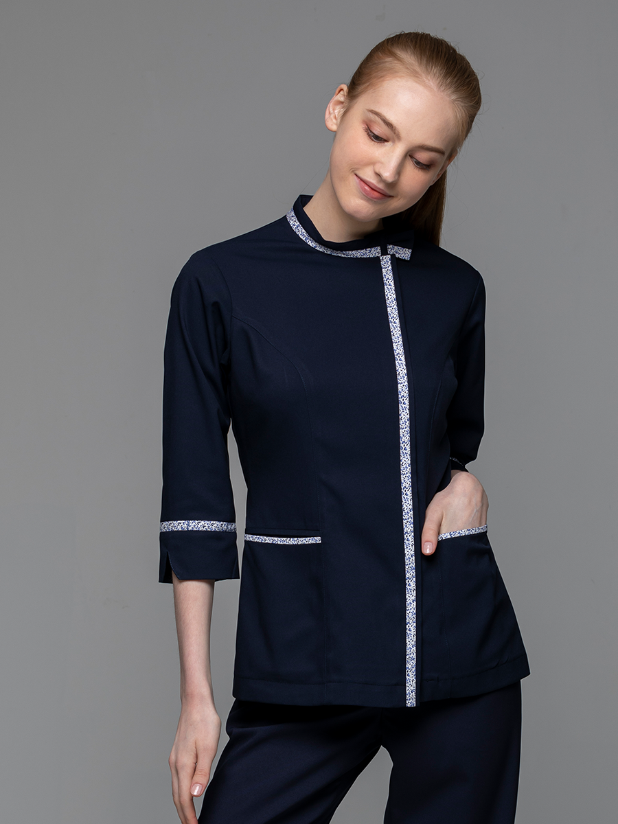 【 AS250-B9 】女護理上衣-AS柔彈布-深海藍