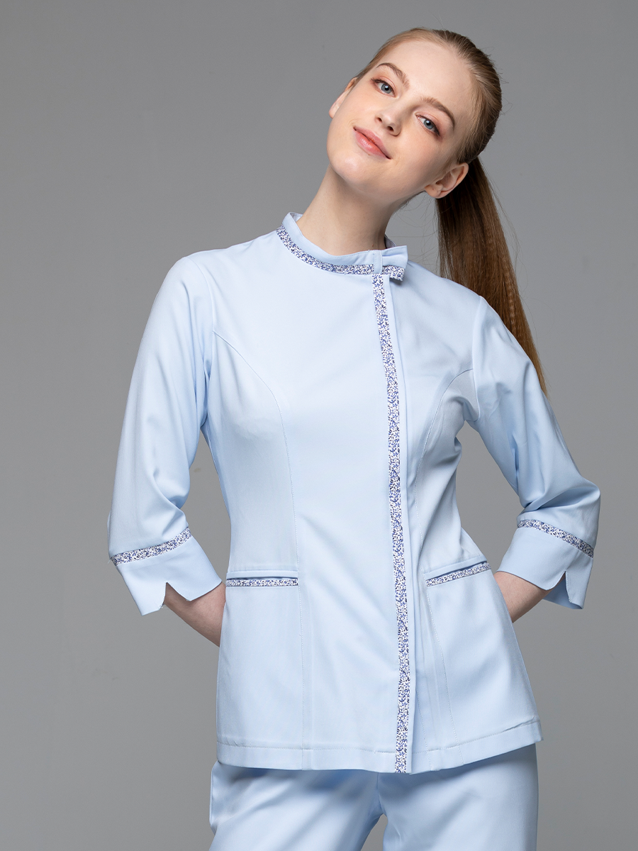 【 AS250-B0 】女護理上衣-AS柔彈布-寶寶藍