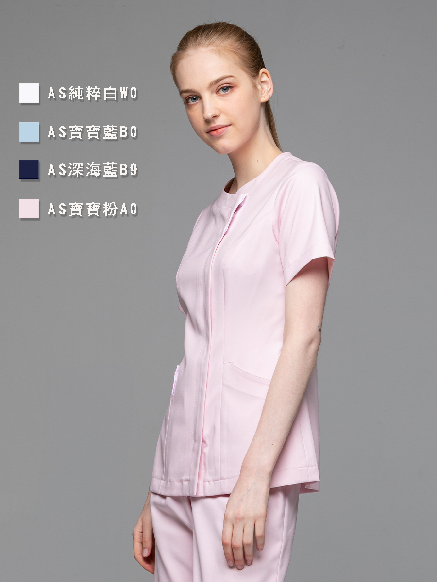 【 AS251-A0 微色差出清】女護理上衣-AS柔彈布-寶寶粉(偏紫)