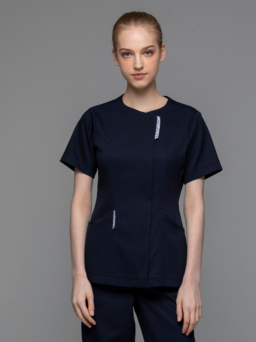 【 AS251-B9 】女護理上衣-AS柔彈布-深海藍