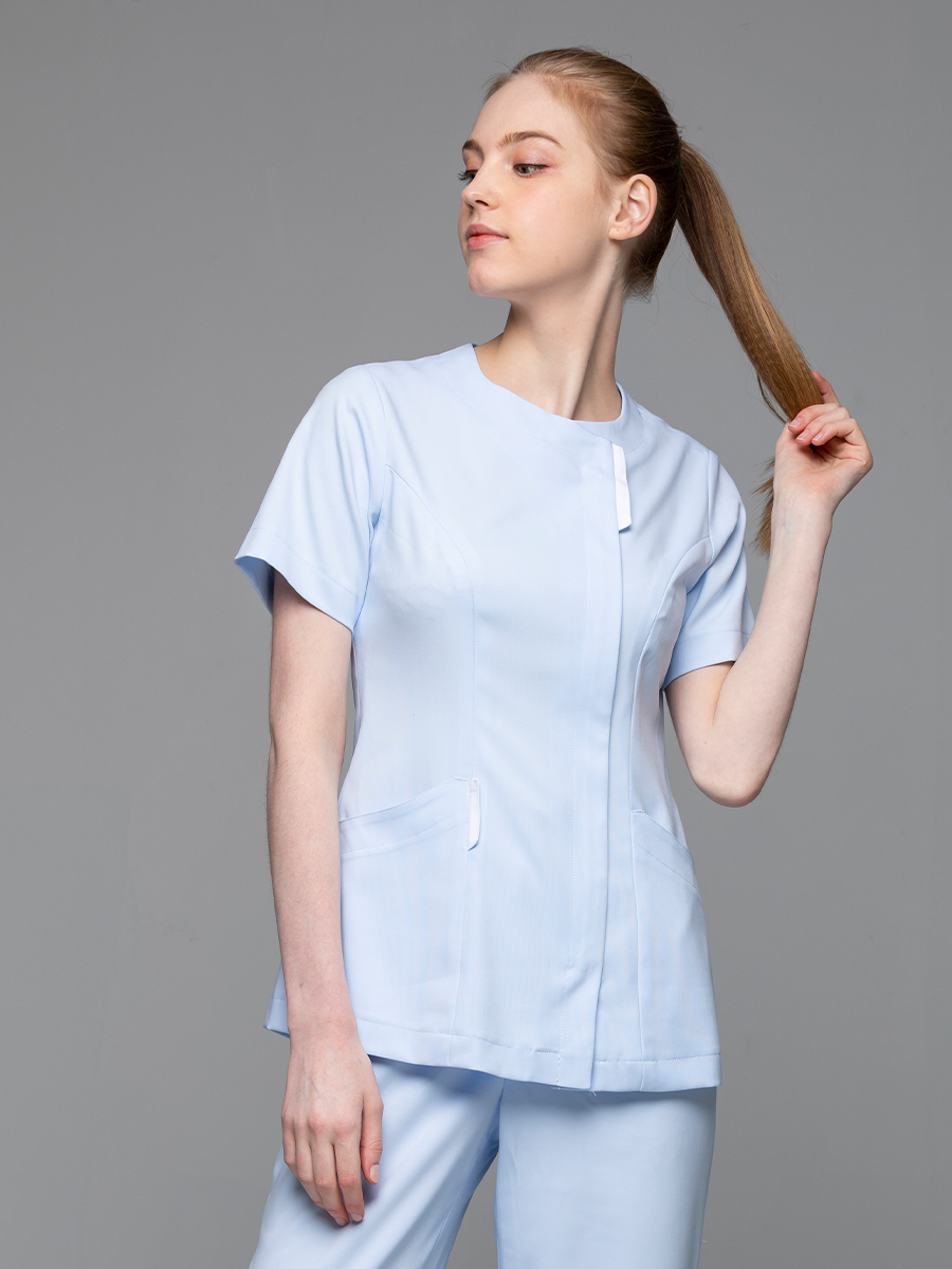 【 AS251-B0 】女護理上衣-AS柔彈布-寶寶藍