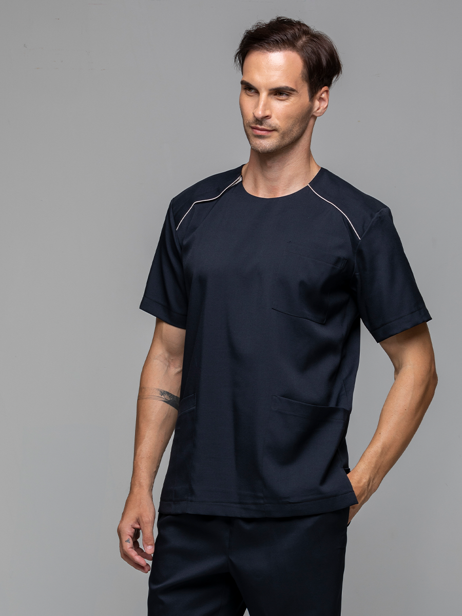 【 AS7161-W8 】男刷手上衣-ASV薄彈布-夜幕黑