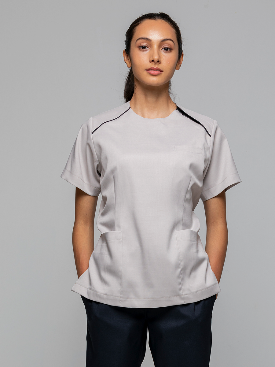 【 AS716-F1 】女刷手上衣-ASV薄彈布-卡其灰