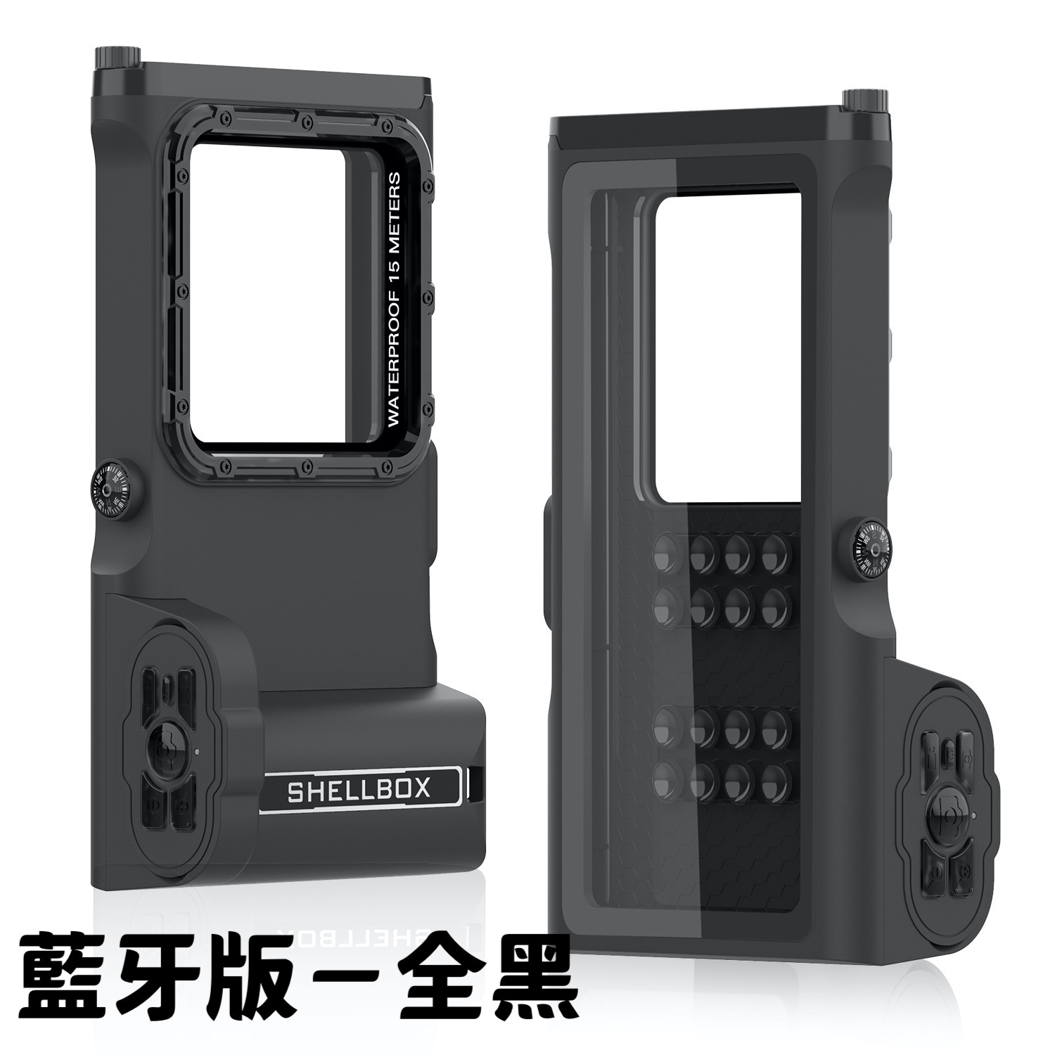 VP吸血鬼【專業潛水保護套】 360°保護全機身保護套，鋼化玻璃鏡片拍照更清晰。支援市面上6.8寸以下手機皆可使用