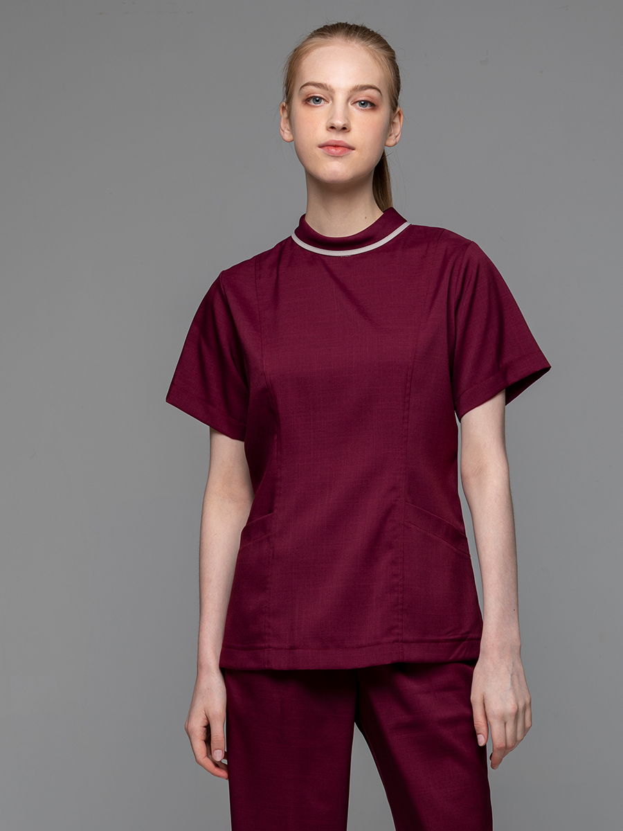 【 AS717-A9 】女刷手上衣-ASV薄彈布-釀酒紅