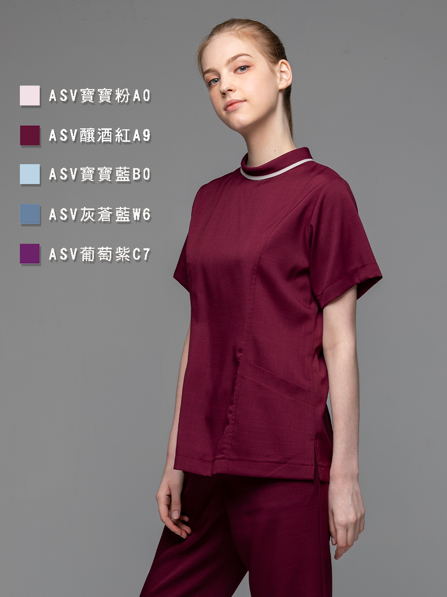 【 AS717-A9 】女刷手上衣-ASV薄彈布-釀酒紅