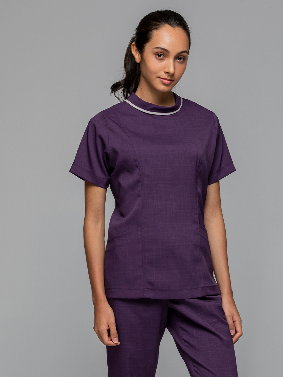 【 AS717-C7 】女刷手上衣-ASV薄彈布-葡萄紫