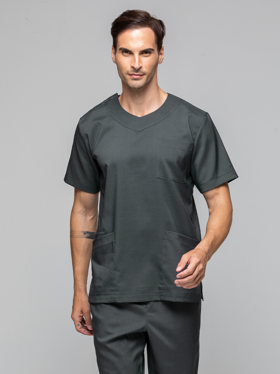 【 AS7181-W7 】男刷手上衣-ASV薄彈布-暗岩灰