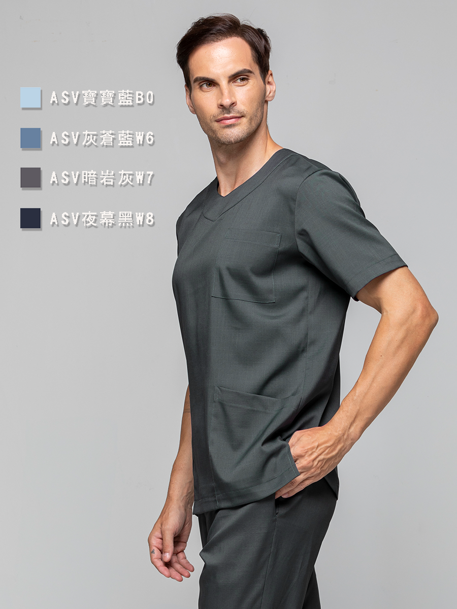 【 AS7181-W7 】男刷手上衣-ASV薄彈布-暗岩灰