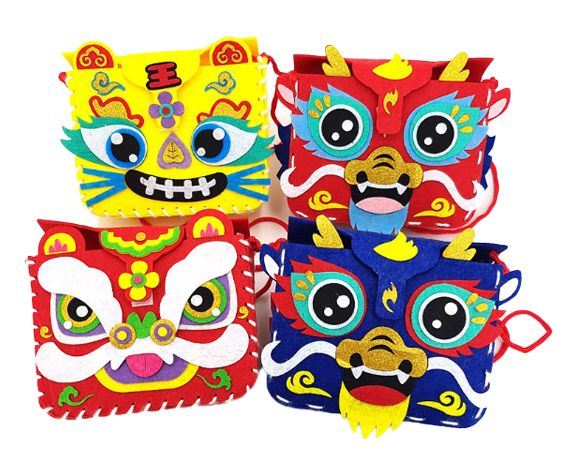 中國醒獅不織布包包DIY材料包 M2260