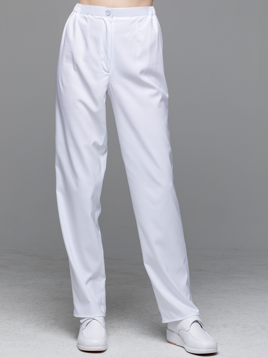 【 AS900N-W0 】女拉鍊長褲-AS柔彈布-純粹白