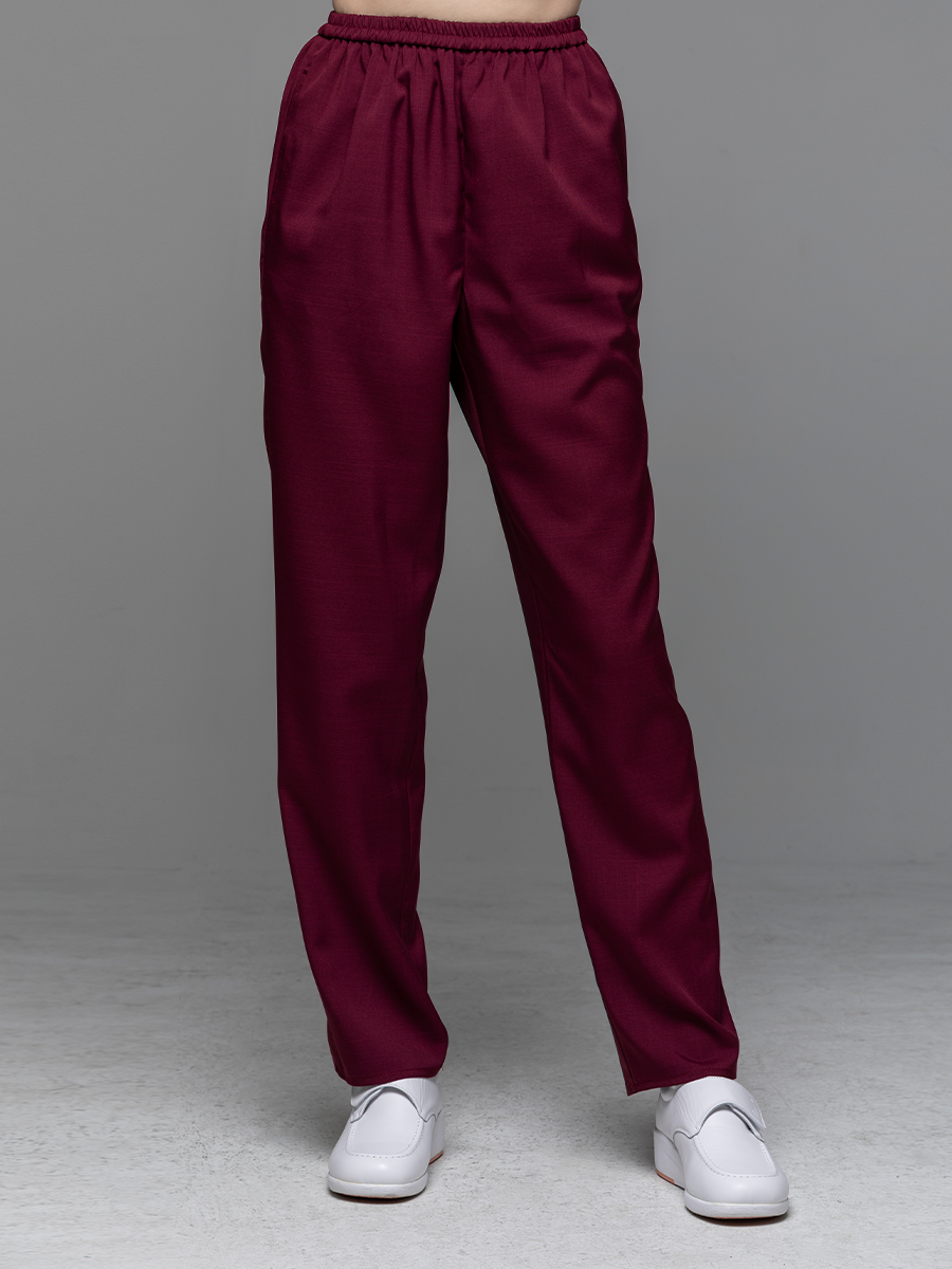 【 AS908-A9 】女鬆緊長褲-ASV薄彈布-釀酒紅