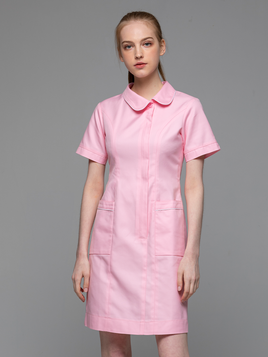 【 B108-A0 】女護理洋裝-B立挺布-寶寶粉