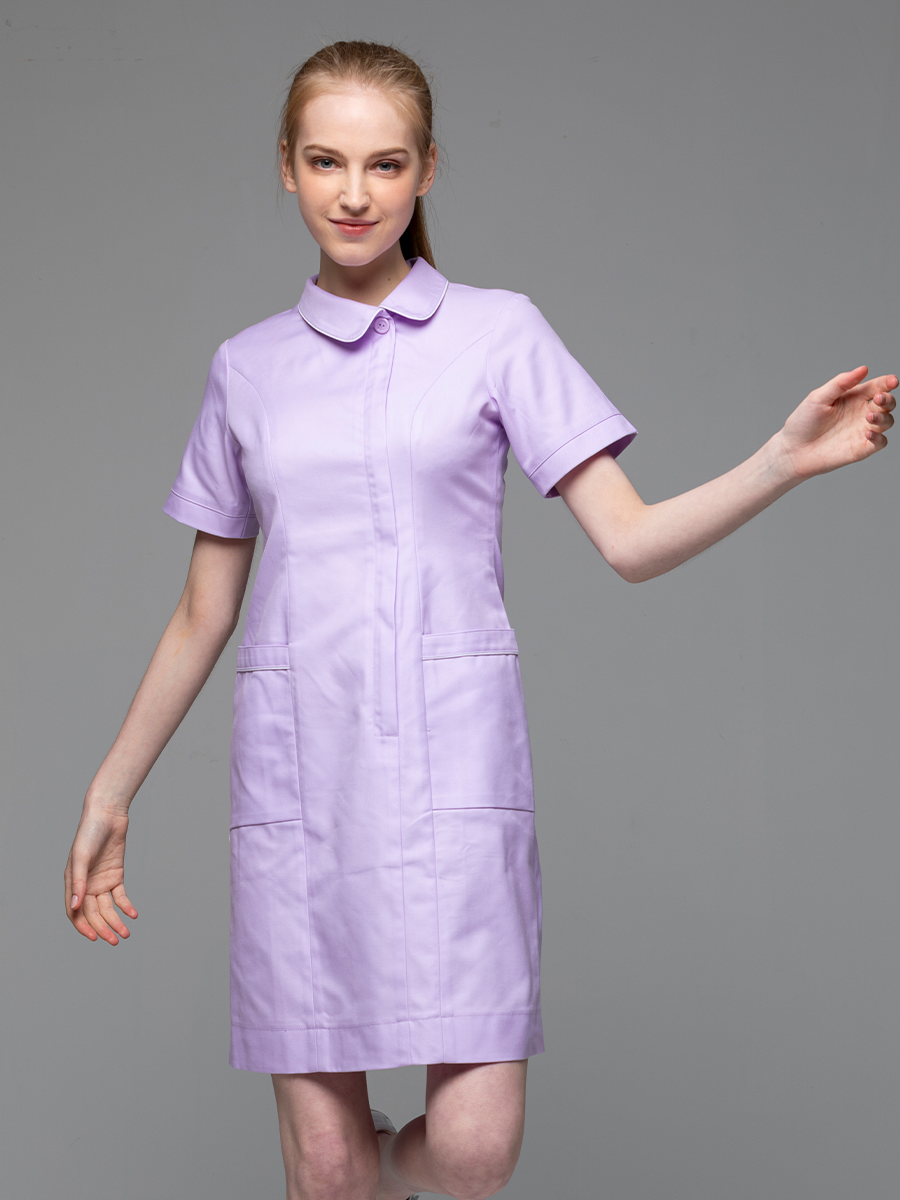 【 B108-C0 】女護理洋裝-B立挺布-丁香紫