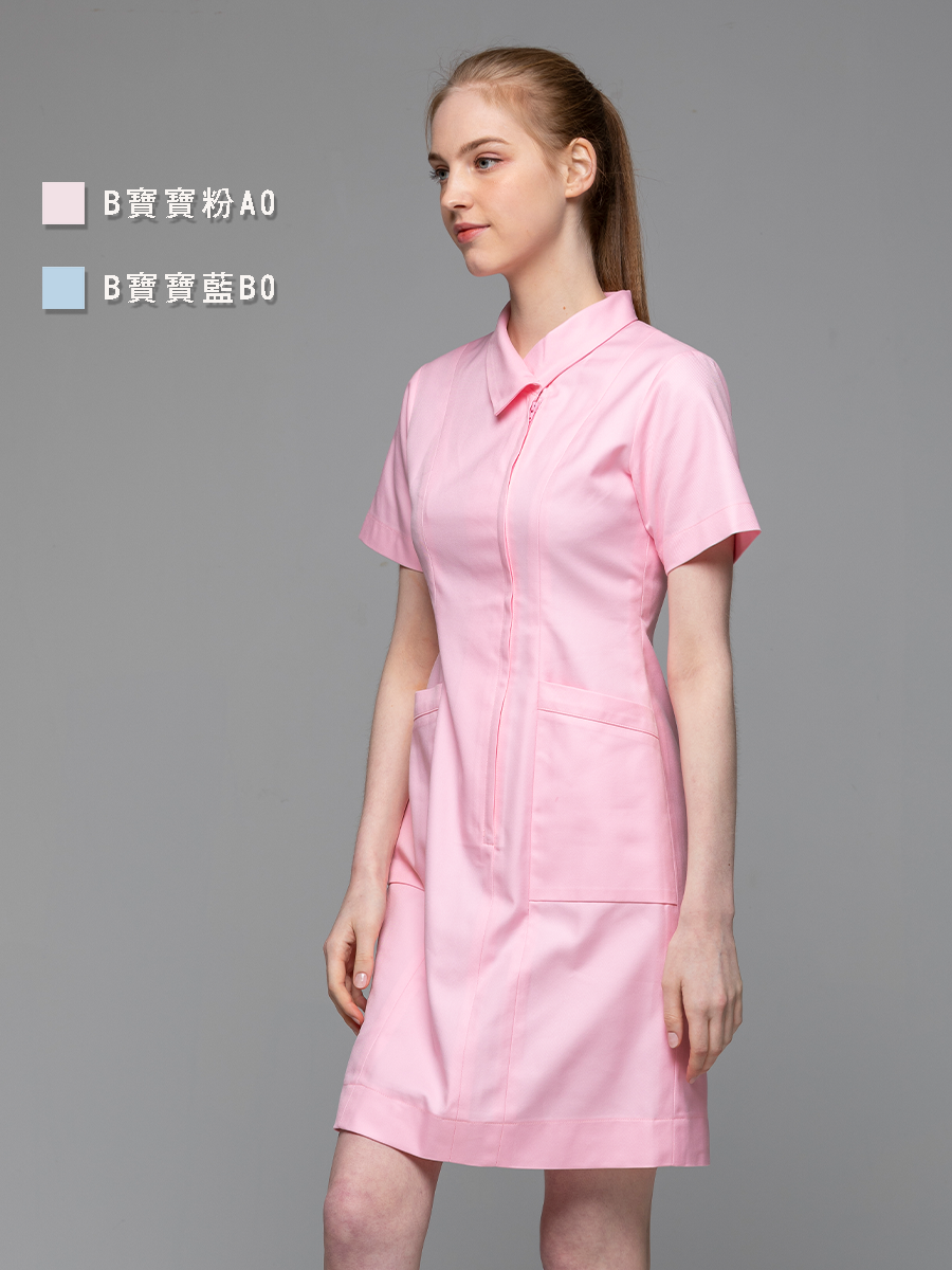 【 B111-A0 】女護理洋裝-B立挺布-寶寶粉