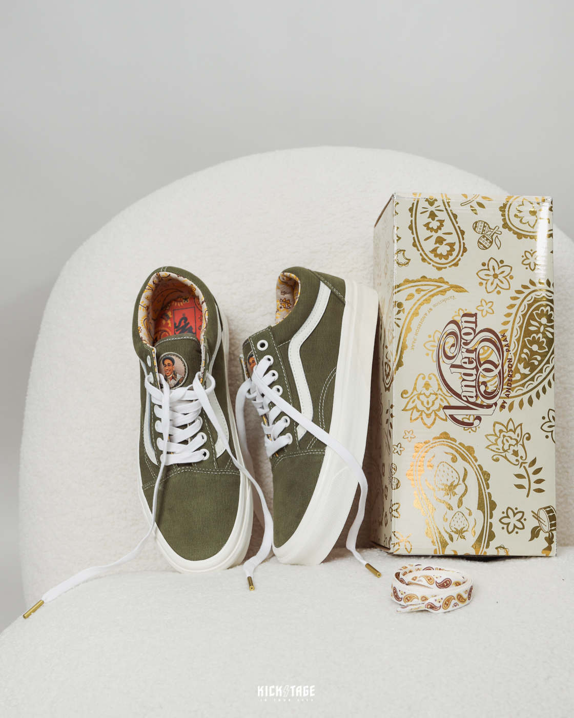 <特價商品，不退換>VANS x ANDERSON PAAK OLD SKOOL 36 DX 橄欖綠 燈芯絨 變形蟲 腰果花 聯名款 休閒鞋【VN0A54F3ZC6】