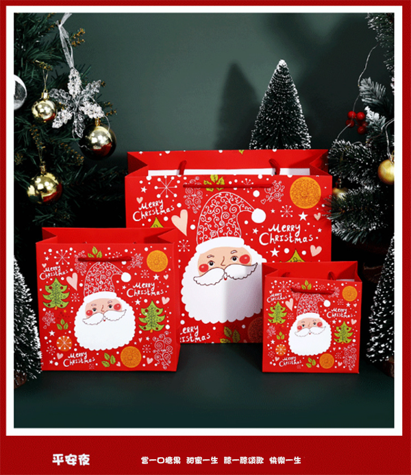 聖誕節手提禮品紙袋(1個裝)