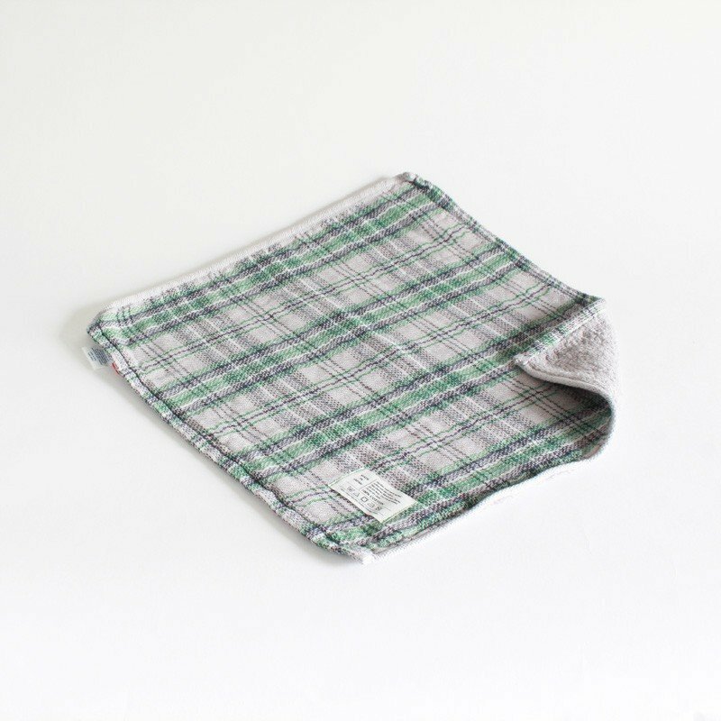 KONTEX 棉紗呢格 今治方巾 灰色