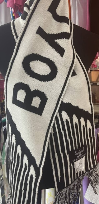 [S] BOYLONDON KNITTED SCARF BLACK/WHITE, B84MF1001U0069 (SBB39)