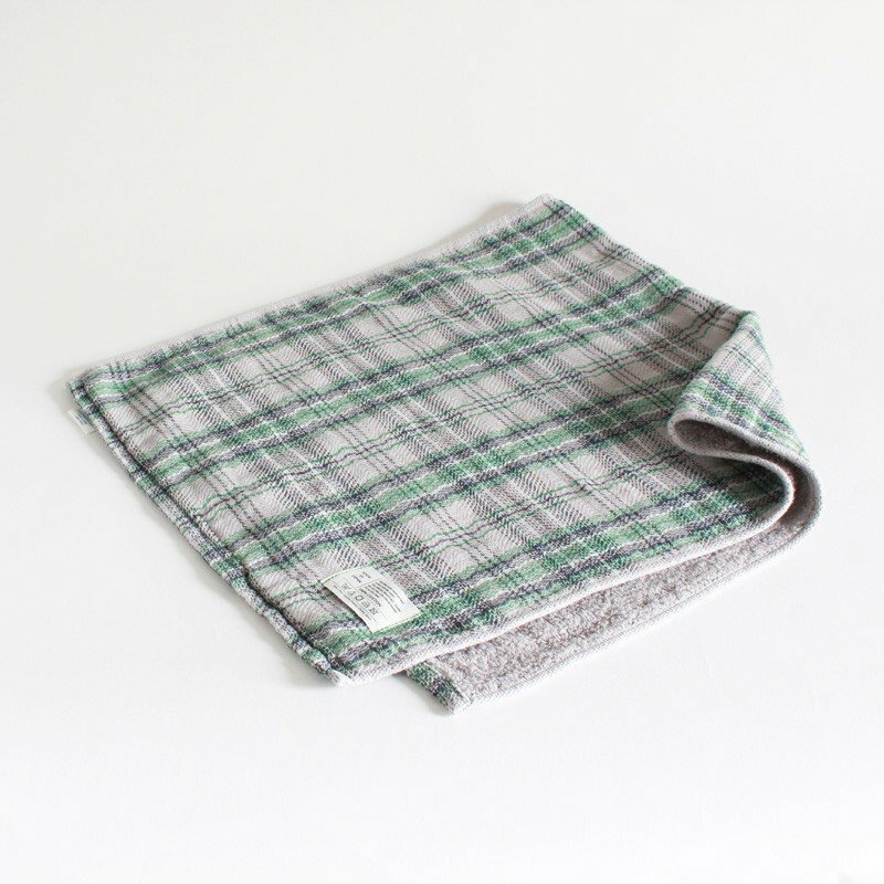 KONTEX 棉紗呢格 今治面巾 灰色