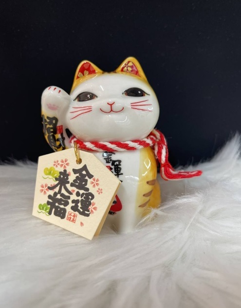 [S] YELLOW RIGHT HAND FORTUNE CAT FOR WEALTH, SC9007-17 (SZZ44)