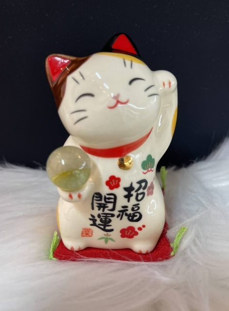 [S] GOOD FORTUNE CAT WITH CRYSTAL BALL, 7542 (SZZ46)