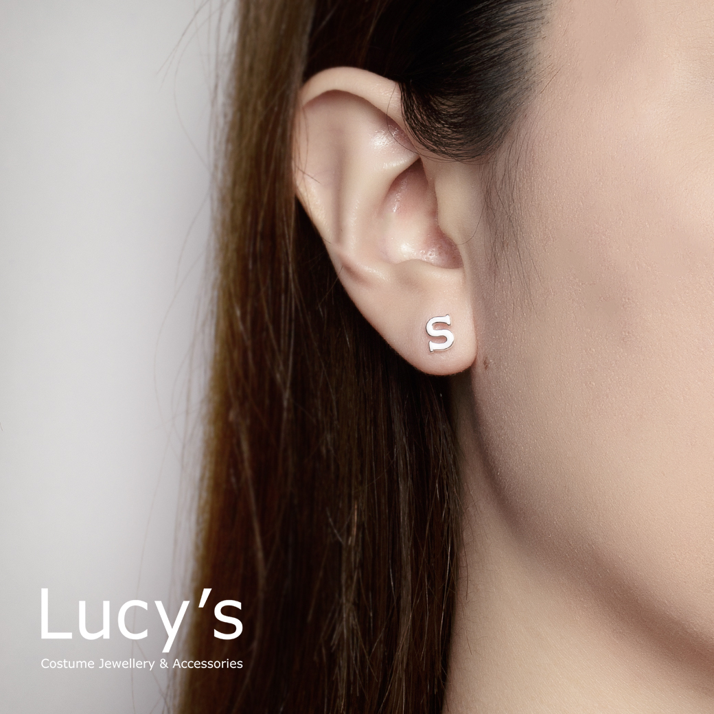 純銀字母系列 | 925純銀 S 單支耳環 (95874)