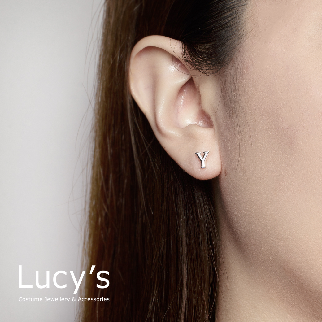 純銀字母系列 | 925純銀 Y 單支耳環 (95880)