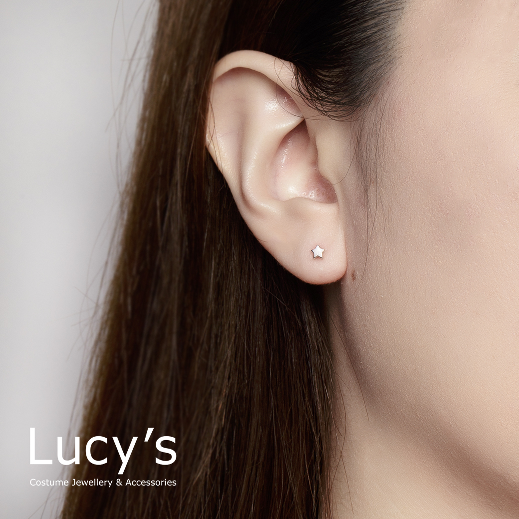 純銀字母系列 | 925純銀 愛心/星星 單支耳環 (二款) (100618/100619)