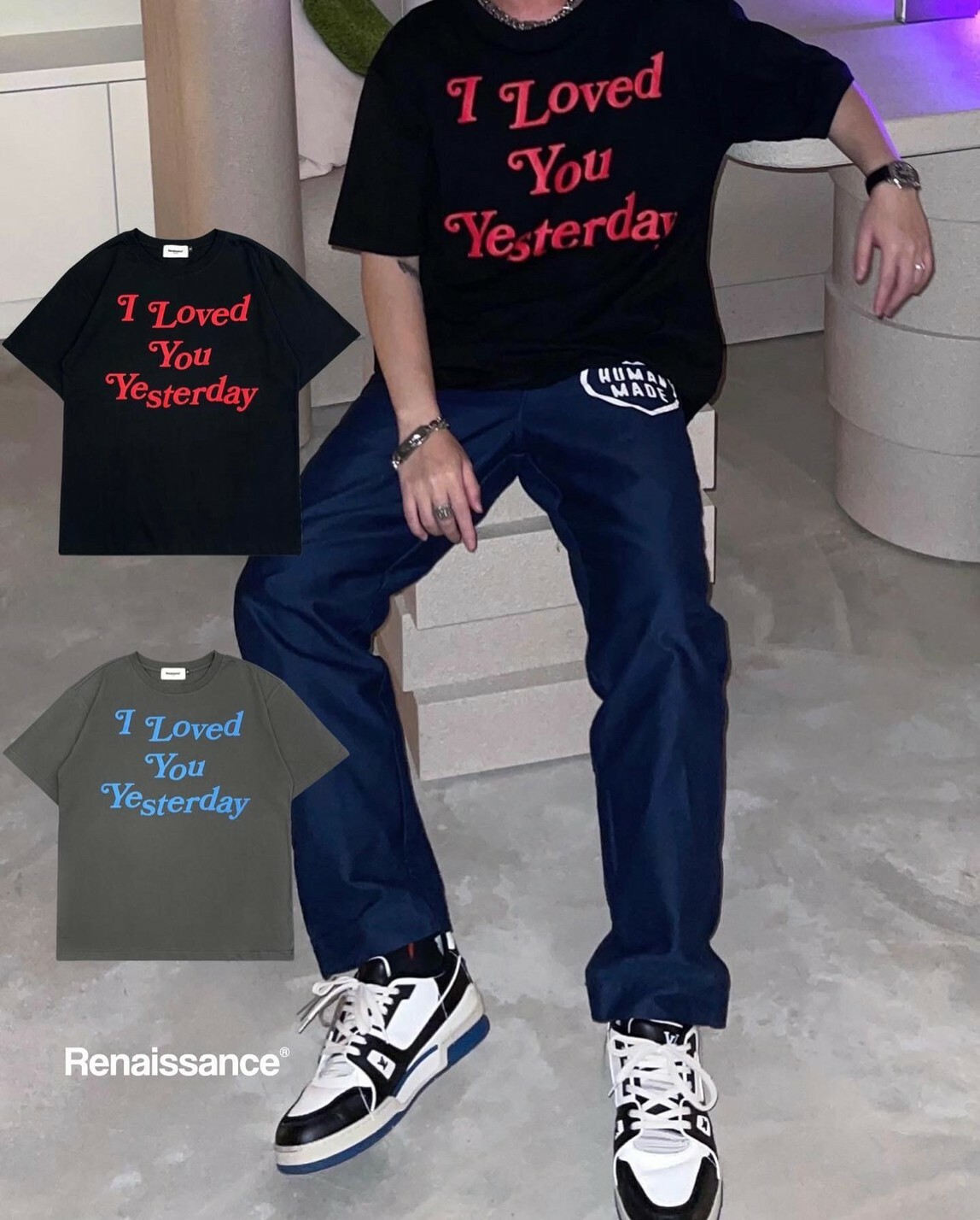 RENAISSANCE 發泡字體 昨天愛過你 短袖 T  I LOVED YOU YESTERDAY TEE