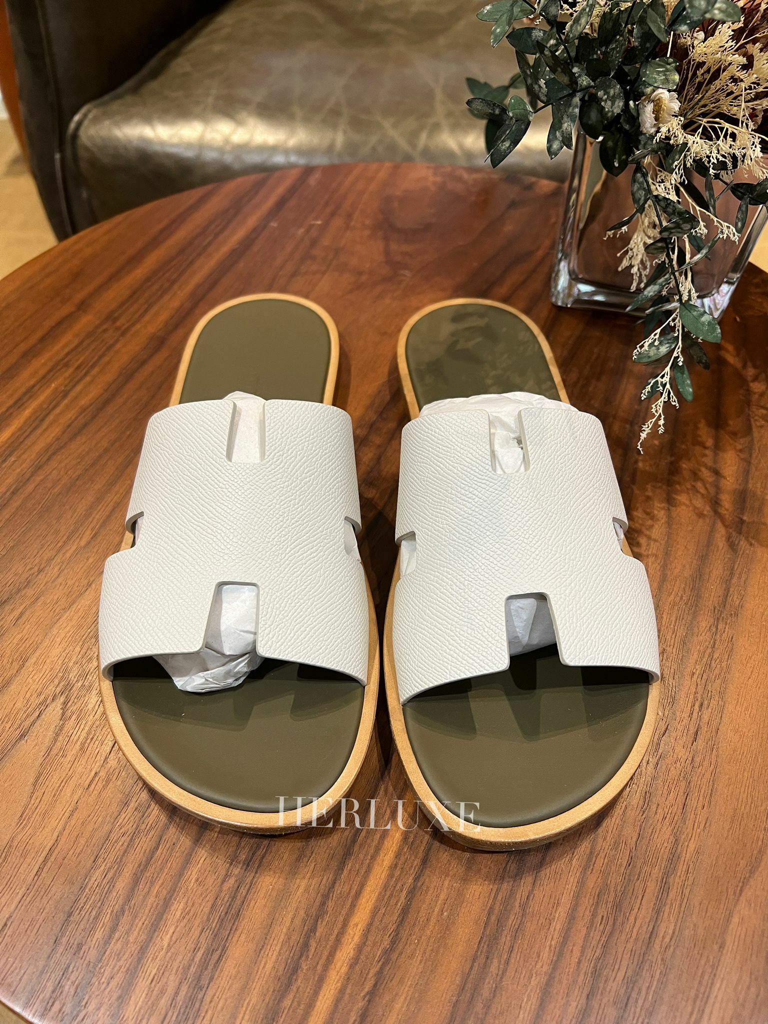 Izmir sandal beige glaise/ vert toundra epsom (可預訂鞋碼)