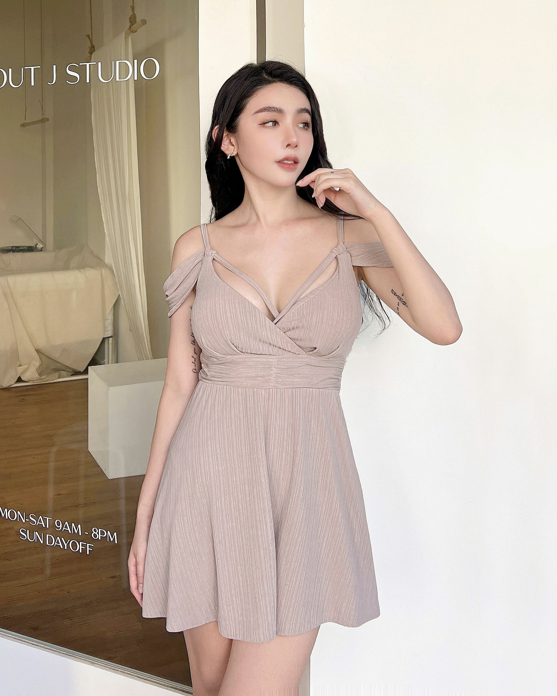 ⭒訂製-希臘交叉線條垂墜傘洋