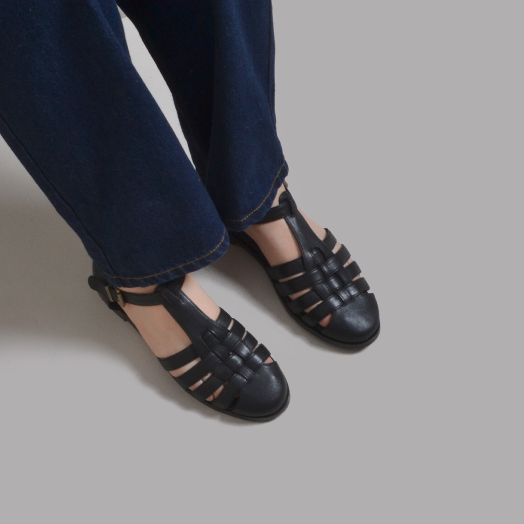 7917 Fisherman手工涼鞋 黑