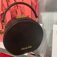 [S] MICHAEL KORS 35S2GNRC1L SERENA SM TH CIRCLE CROSSBODY LEATHER BAG,BLACK, 196163082066 (SMK140)