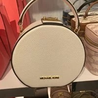 [S] MICHAEL KORS 35S2GNRC1L SERENA SM TH CIRCLE CROSSBODY LEATHER BAG,OPTIC WHITE, 196163082080 (SMK141)