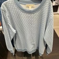 [S] MICHAEL KORS ALLOVER PRINT SWEATSHIRT,CHAMBRAY, JS250BD5LM-CHAMBRA (SMK144)