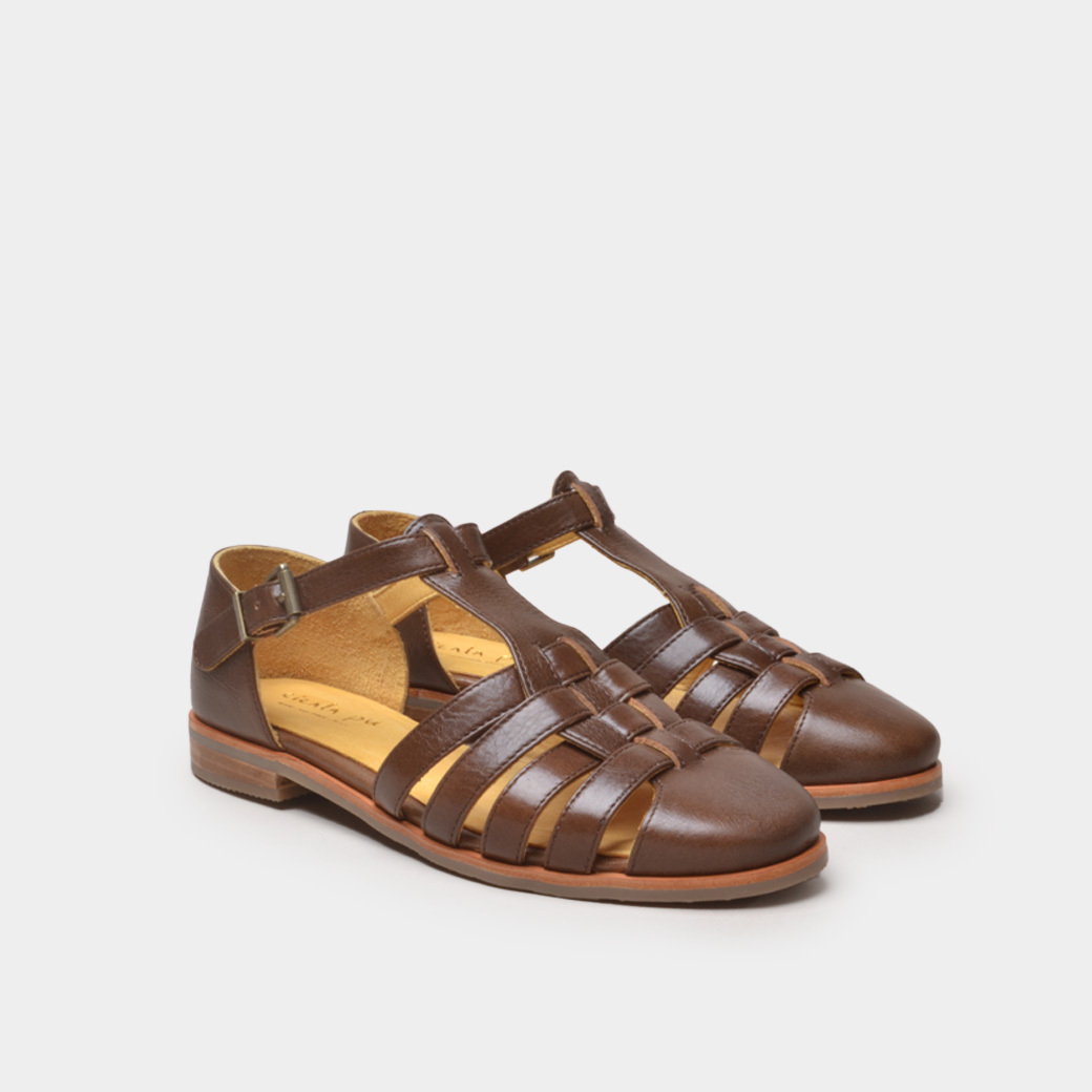 7917 Fisherman手工涼鞋 深咖