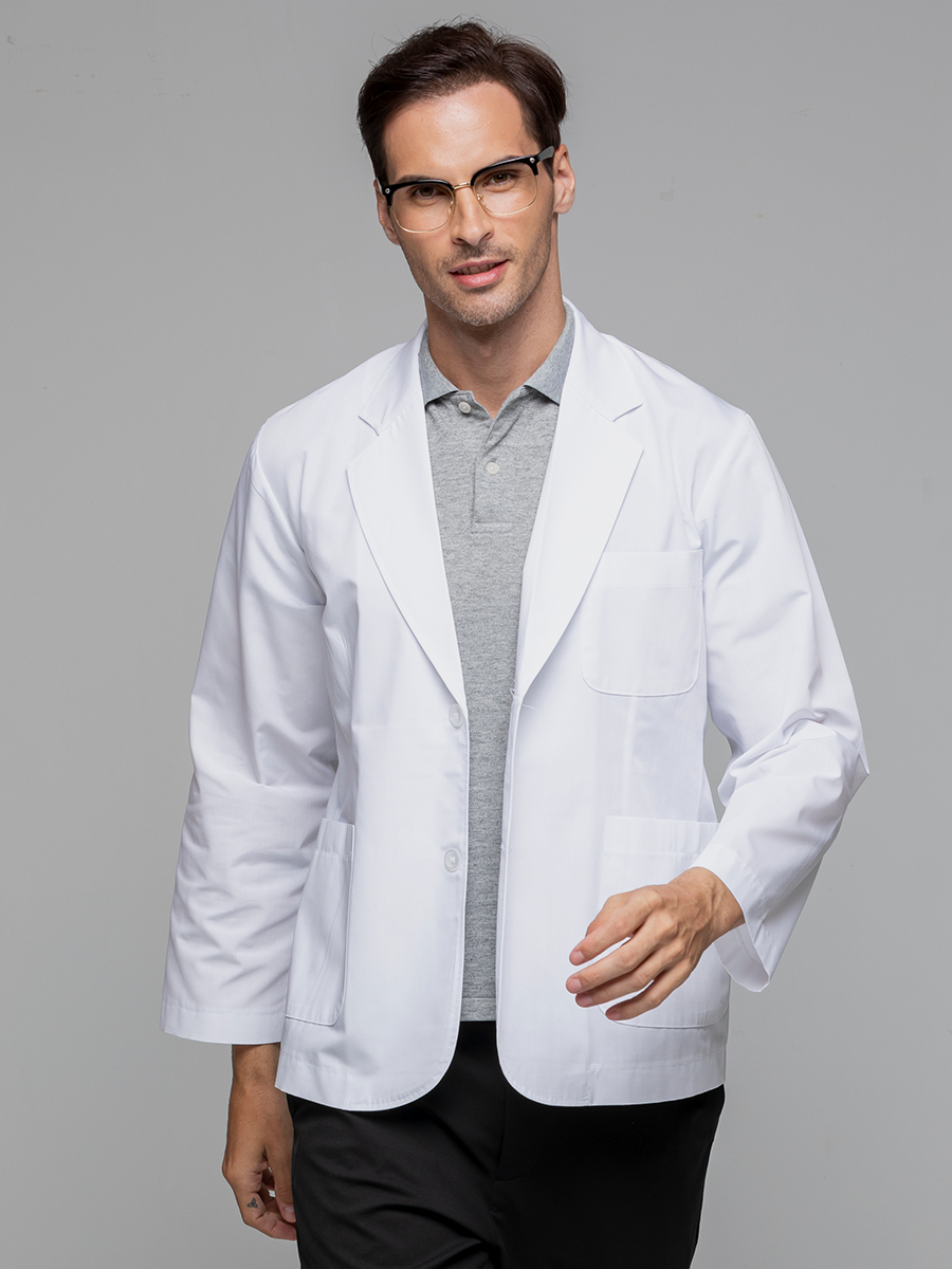 【 C302-W0 】男醫師短袍-C經典布-純粹白