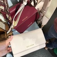 [S] MICHAEL KORS 35F2GTTC8L JET SET ITEM LARGE ZIP AROUND WALLET CROSSBODY,POWDER BLUSH, 196163429823 (SMK151)