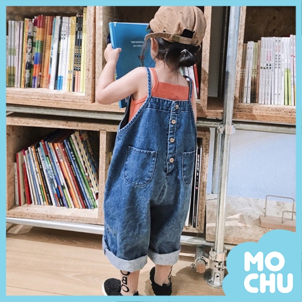 牛仔背帶褲+橙色吊帶套裝