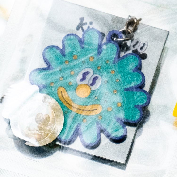 Kingjun｜吊飾｜病毒花｜藍綠色